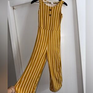 2/$15 Golden Striped Sleeveless Jumpsuit